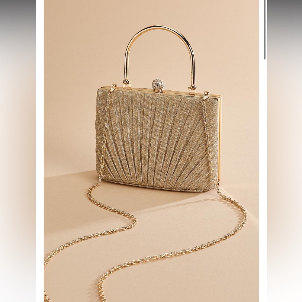 Metallic fabric square purse